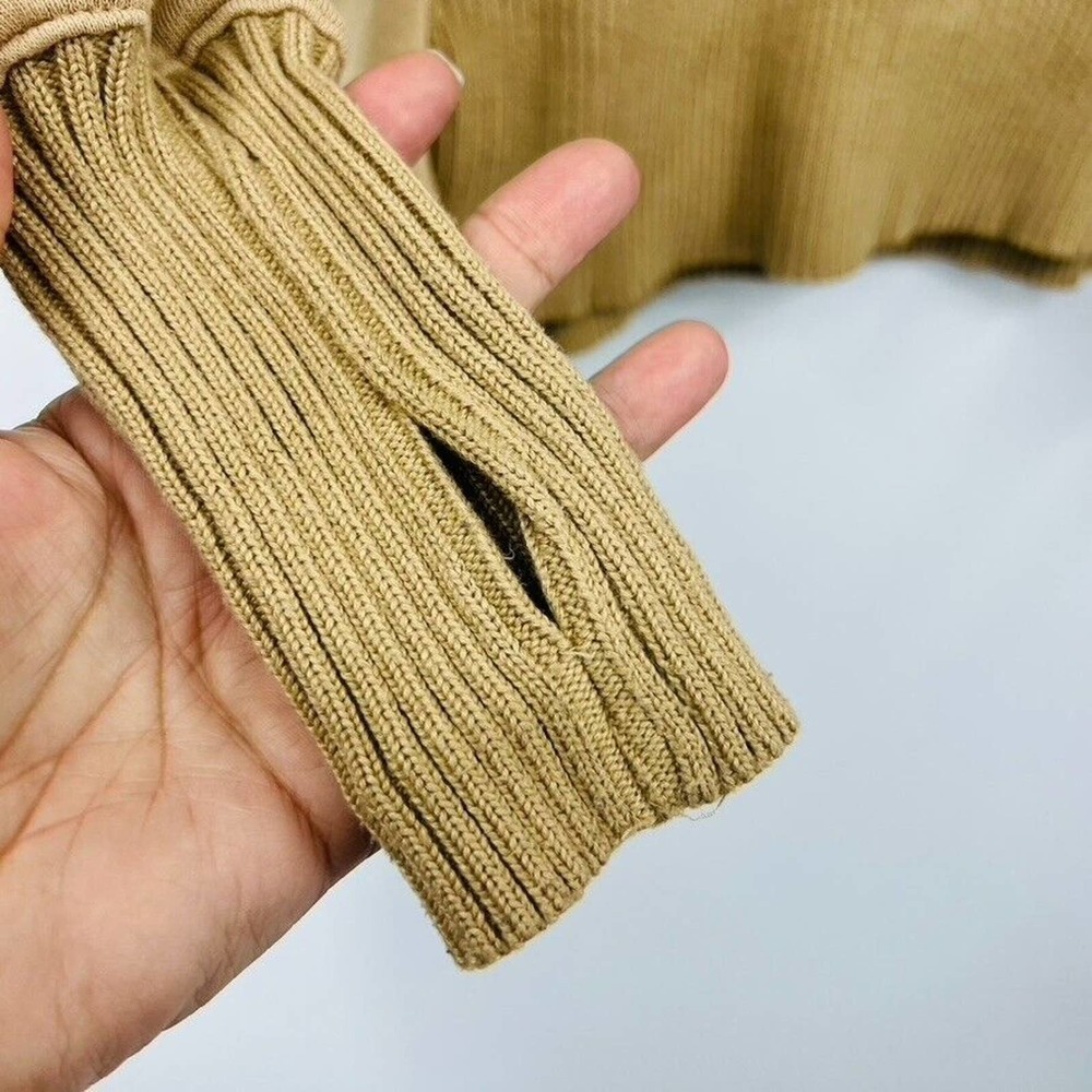 Bucket List Womens S Tan Button Front Ribbed Trim… - image 4